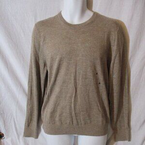 NWT Womens CALVIN KLEIN V-Neck Sweater BEIGE M Pullover Top Wool Blend